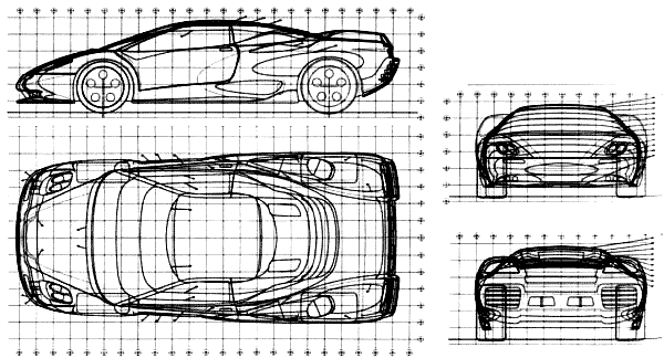 1999 Lamborghini Canto Coupe blueprints free - Outlines